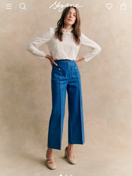 Sezane Denim - Sezane Bleu Denim High-Rise Straight Jeans